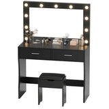 Homall Vanity Set with Mirror and Drawer Makeup Vanity Desk and Chair Set with Lights