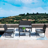 Homall 4 Piece Patio Furniture Cushioned PE Rattan Bistro Chairs Set of 3 with Table