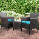 Homall Three Pieces Outdoor Conversation Set Patio Set with Table