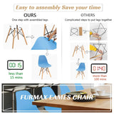 Homall Dining Chairs Pre Assembled Modern Style DSW Chair Classic Shell Armless Indoor Kitchen Dining Living Room Side Chairs Set of 4