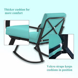 Homall 3 Pieces Patio Furniture Set Rocking Chairs Bistro Sets Outdoor Conversation Sets with Coffee Table