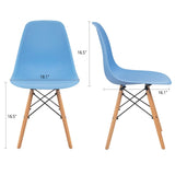 Homall Dining Chairs Pre Assembled Modern Style DSW Chair Classic Shell Armless Indoor Kitchen Dining Living Room Side Chairs Set of 4