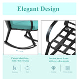 Homall 3 Pieces Patio Furniture Set Rocking Chairs Bistro Sets Outdoor Conversation Sets with Coffee Table