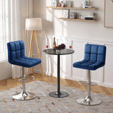 Homall Bar Stools Set of 2 Velvet Kitchen Counter Square Island Height Adjustable Swivel Counter Stools with Back