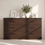 Homall 6 Drawer White Double Dresser, Wood Chest of Drawers with Metal Handles for Clothes Storage, Storage Cabinet for Living Room, Closet and Bedroom