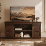 Homall 58'' TV Stand for TVs up to 65'', Storage Cabinet with Sliding Barn Door, Entertainment Center