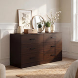 Homall 6 Drawer White Double Dresser, Wood Chest of Drawers with Metal Handles for Clothes Storage, Storage Cabinet for Living Room, Closet and Bedroom