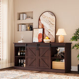 Homall 58'' TV Stand for TVs up to 65'', Storage Cabinet with Sliding Barn Door, Entertainment Center