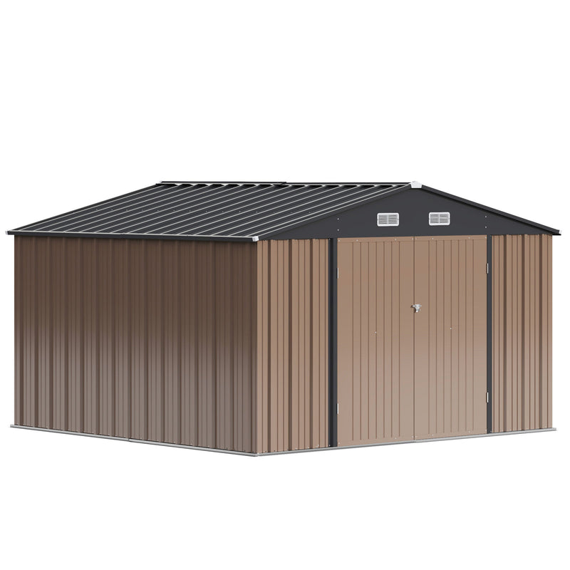 Homall 10 x 10 ft Outdoor Metal Storage Shed with Lockable Door Patio Steel Shed for Backyard