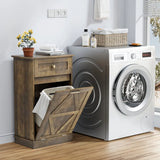 Homall Tilt Out Trash Cabinet 10 Gallon Wooden Free Standing Trash Can Recycling Cabinet with Hideaway Drawer for Kitchen