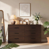 Homall 6 Drawer White Double Dresser, Wood Chest of Drawers with Metal Handles for Clothes Storage, Storage Cabinet for Living Room, Closet and Bedroom