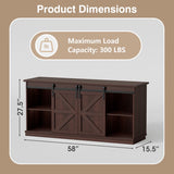 Homall 58'' TV Stand for TVs up to 65'', Storage Cabinet with Sliding Barn Door, Entertainment Center