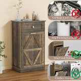Homall Tilt Out Trash Cabinet 10 Gallon Wooden Free Standing Trash Can Recycling Cabinet with Hideaway Drawer for Kitchen