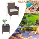 Homall Three Pieces Outdoor Conversation Set Patio Set with Table