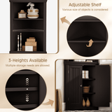 Homall Corner Cabinet Freestanding Corner Shelf with 2 Doors and 3 Shelves, Tall Corner Storage Cabinet for Bathroom, Living Room, Kitchen, Living Room, White