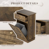 Homall Tilt Out Trash Cabinet 10 Gallon Wooden Free Standing Trash Can Recycling Cabinet with Hideaway Drawer for Kitchen