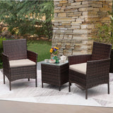 Homall Three Pieces Outdoor Conversation Set Patio Set with Table
