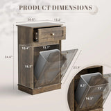 Homall Tilt Out Trash Cabinet 10 Gallon Wooden Free Standing Trash Can Recycling Cabinet with Hideaway Drawer for Kitchen