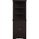 Homall Corner Cabinet Freestanding Corner Shelf with 2 Doors and 3 Shelves, Tall Corner Storage Cabinet for Bathroom, Living Room, Kitchen, Living Room, White