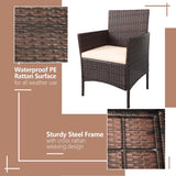 Homall 4 Pieces Outdoor Patio Furniture Sets Rattan Chair Wicker Set for Backyard Porch Garden Poolside Balcony