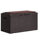 Homall 100-Gallon Outdoor Resin Deck Box for All-Weather Use Lockable Waterproof Storage Solution with Cushion Storage