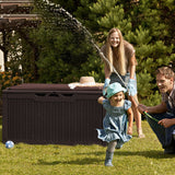 Homall 100-Gallon Outdoor Resin Deck Box for All-Weather Use Lockable Waterproof Storage Solution with Cushion Storage
