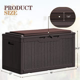 Homall 100-Gallon Outdoor Resin Deck Box for All-Weather Use Lockable Waterproof Storage Solution with Cushion Storage
