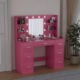 Homall Vanity Desk Set with Mirror, Drawers, and USB Power Outlet Makeup Vanity with Adjustable Lights in 3 Modes