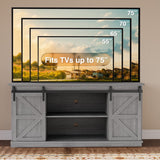 Homall 58'' TV Stand for TVs up to 65'', Storage Cabinet with Sliding Barn Door, Entertainment Center