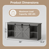 Homall 58'' TV Stand for TVs up to 65'', Storage Cabinet with Sliding Barn Door, Entertainment Center