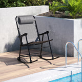 Homall Zero Rocking Gravity Chair with Headrest Pillow Folding Recliner Foldable Lounge Chair for Poolside, Lawn and Patio
