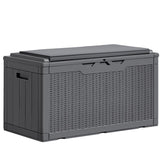 Homall 100-Gallon Outdoor Resin Deck Box for All-Weather Use Lockable Waterproof Storage Solution with Cushion Storage