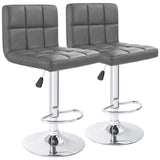 Homall Set of 2 Adjustable Swivel Armless Bar Stools with PU Leather