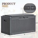 Homall 100-Gallon Outdoor Resin Deck Box for All-Weather Use Lockable Waterproof Storage Solution with Cushion Storage