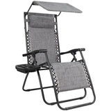 Homall Zero Gravity Chair Outdoor Folding Recliner Lounge Chair with Attachable Sunshade Canopy and Holder