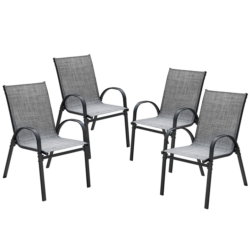 Homall Metal Outdoor Chair Set Stackable Patio Textilene Dining Chair Set of 4