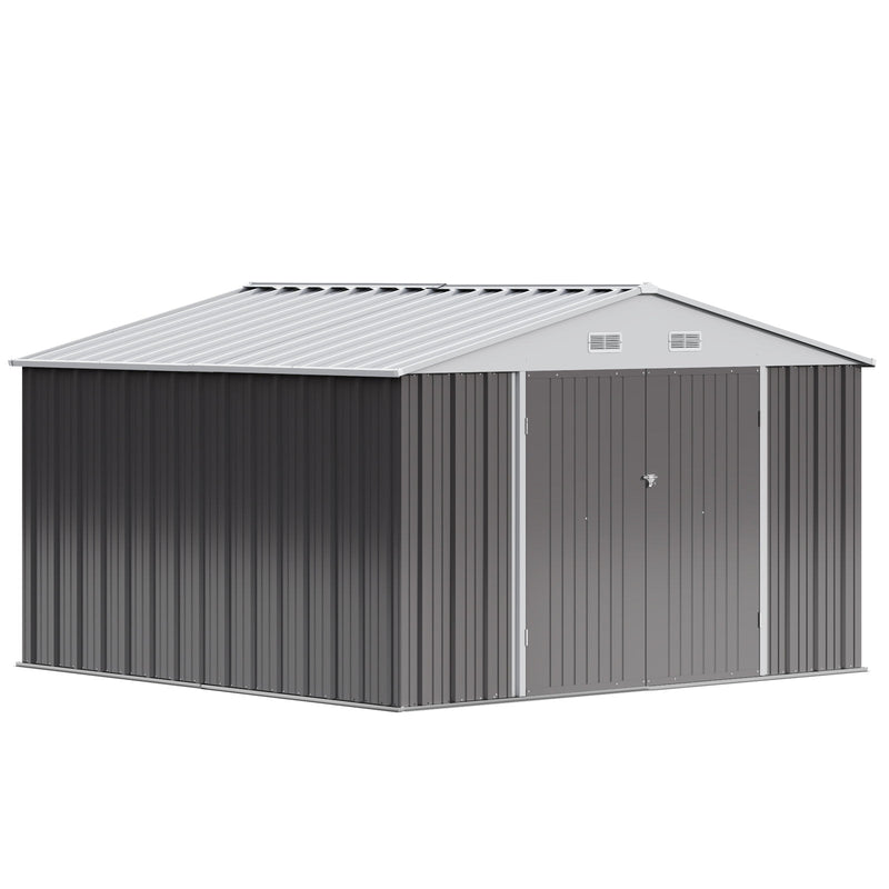 Homall 10 x 10 ft Outdoor Metal Storage Shed with Lockable Door Patio Steel Shed for Backyard