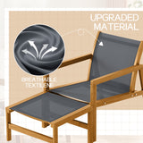 Homall 4 Pieces Patio Conversation Set Outdoor Furniture Set Textilene Acacia Wood Outdoor Chair with Ottoman