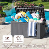 Homall 100-Gallon Outdoor Resin Deck Box for All-Weather Use Lockable Waterproof Storage Solution with Cushion Storage