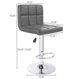 Homall Set of 2 Adjustable Swivel Armless Bar Stools with PU Leather