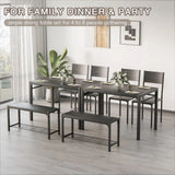 Homall Dining Table and 2 Chairs for 4 with Bench,4 Pices Indoor Outdoor Kitchen Living Room Furniture Garden Desk Set