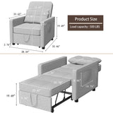 Homall Sleeper Sofa Chair Bed 3 in 1 Convertible Bed Chair Adjustable Sleeper Chair Pullout Sofa Bed