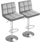 Homall Bar Stools Set Of 2 Modern PU Leather Height Adjustable Swivel Barstools, Hydraulic Kitchen Counter Square Island BarStool With Back