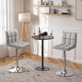 Homall Bar Stools Set of 2 Velvet Kitchen Counter Square Island Height Adjustable Swivel Counter Stools with Back