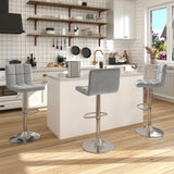 Homall Bar Stools Set Of 2 Modern PU Leather Height Adjustable Swivel Barstools, Hydraulic Kitchen Counter Square Island BarStool With Back