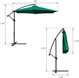 Homall 10 Ft Offset Hanging Polyester Market Outdoor Patio Umbrella with Steel Frame and Easy Tilt