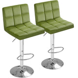 Homall Bar Stools Set of 2 Velvet Kitchen Counter Square Island Height Adjustable Swivel Counter Stools with Back
