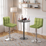 Homall Bar Stools Set of 2 Velvet Kitchen Counter Square Island Height Adjustable Swivel Counter Stools with Back