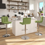 Homall Bar Stools Set of 2 Velvet Kitchen Counter Square Island Height Adjustable Swivel Counter Stools with Back