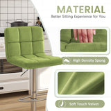 Homall Bar Stools Set of 2 Velvet Kitchen Counter Square Island Height Adjustable Swivel Counter Stools with Back